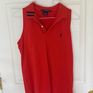 Ralph Lauren Golf orange Sleeveless Polo Top